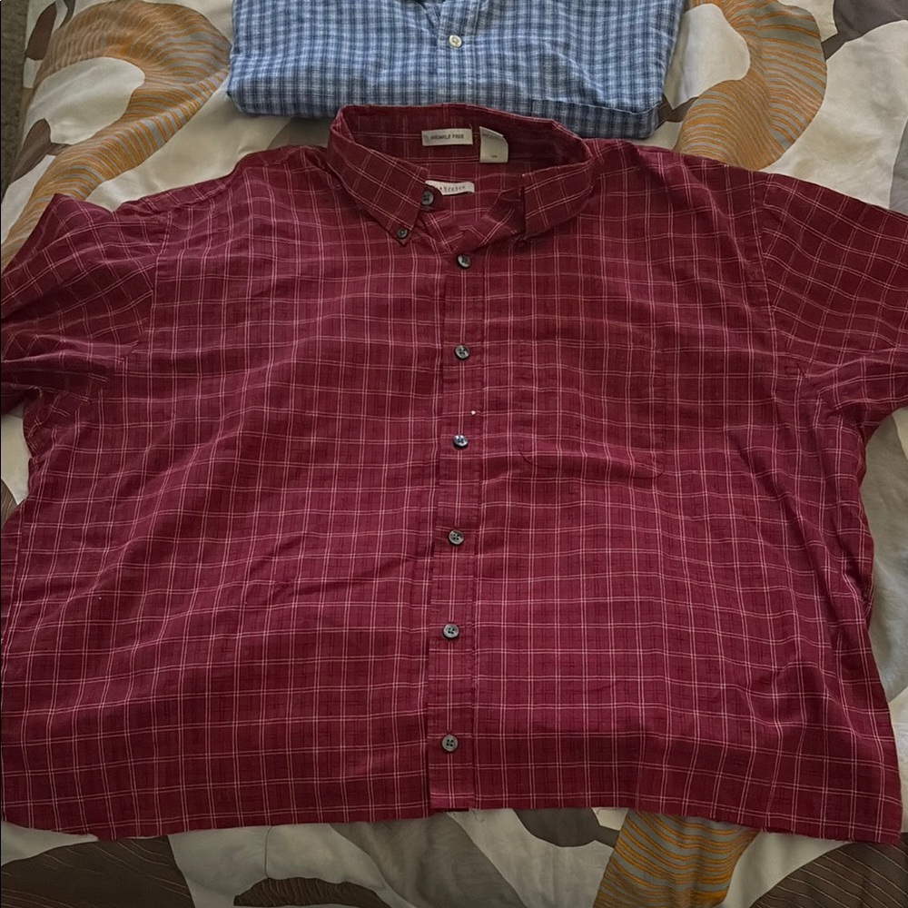 Van Heusen Red Casual Button Down Shirt